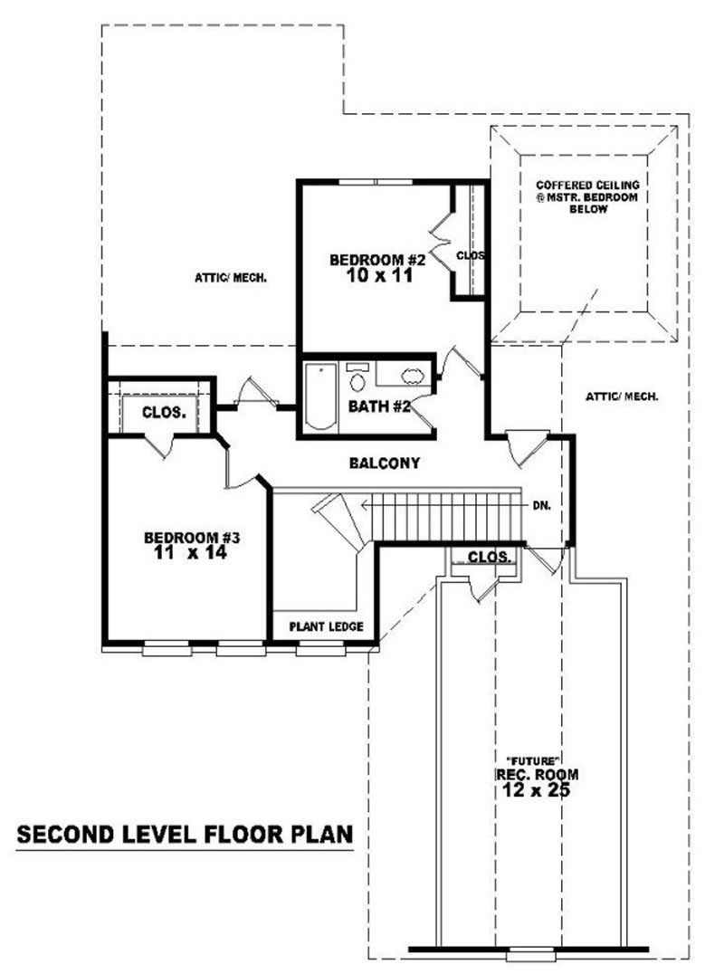 Floor Plan Second Story of French Plan #170-2723