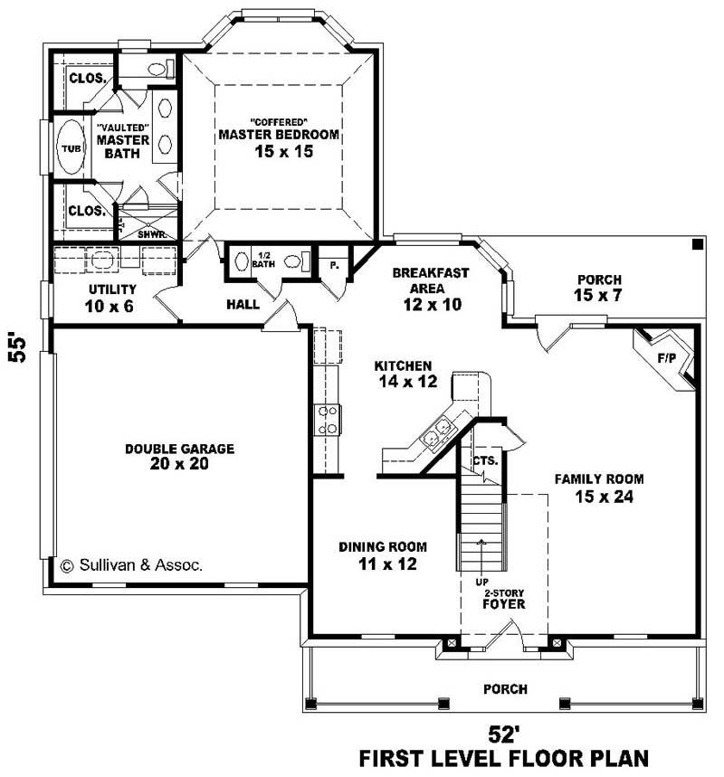 Floor Plan First Story of Country Plan #170-2725