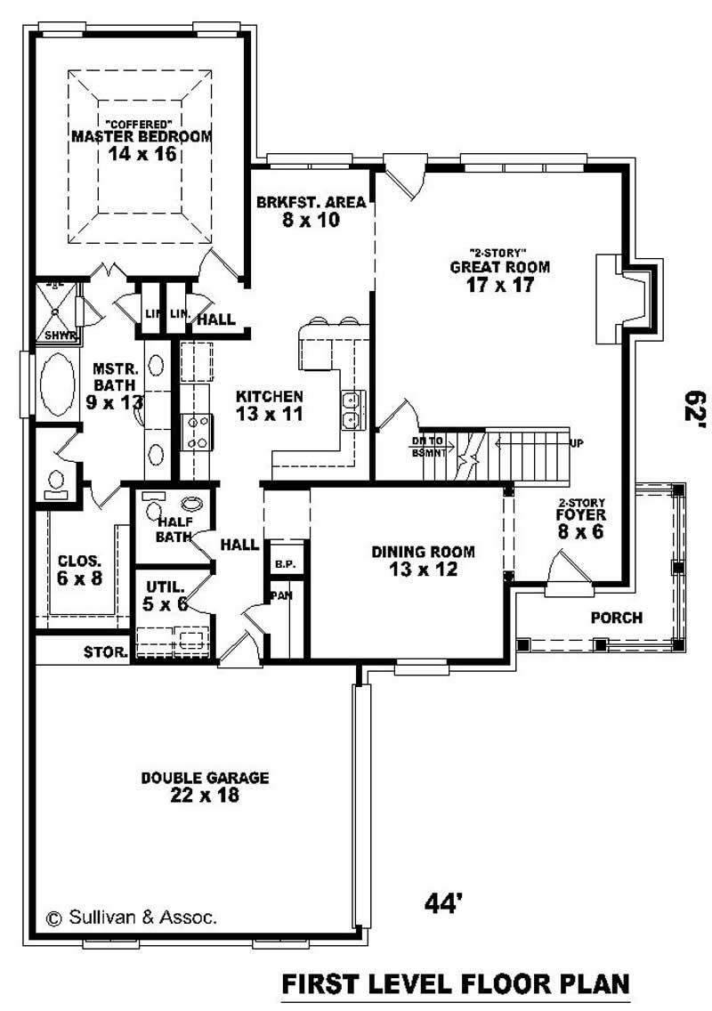 Floor Plan First Story of Country Plan #170-2730
