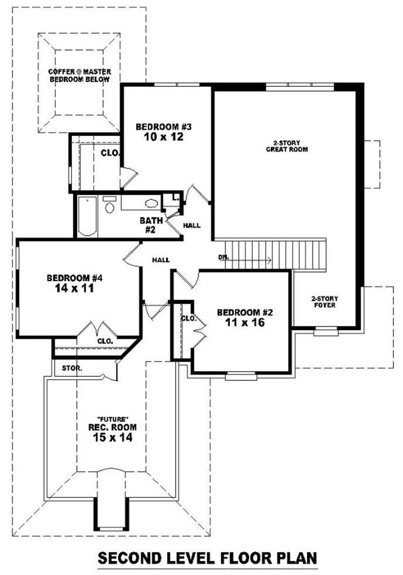 Floor Plan Second Story of Country Plan #170-2730
