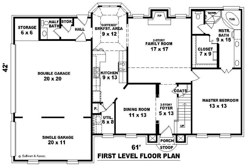 Floor Plan First Story of French Plan #170-2736