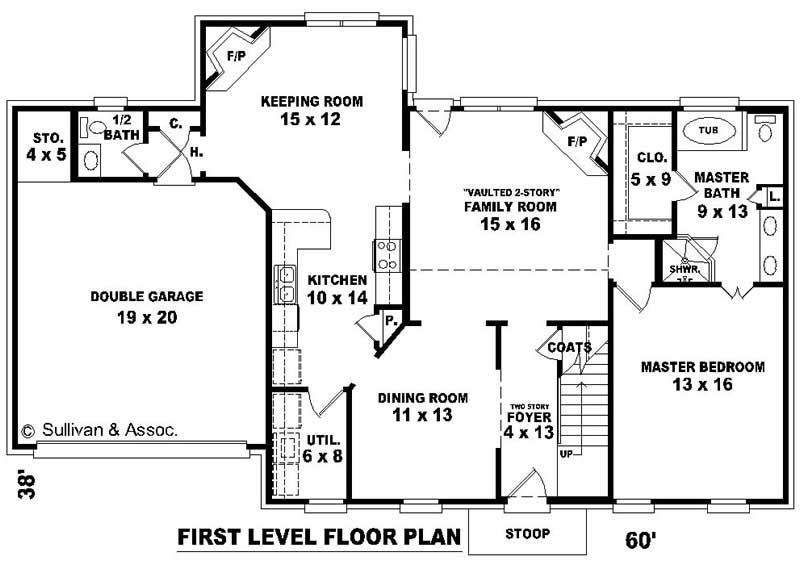 Floor Plan First Story of Plan #170-2740