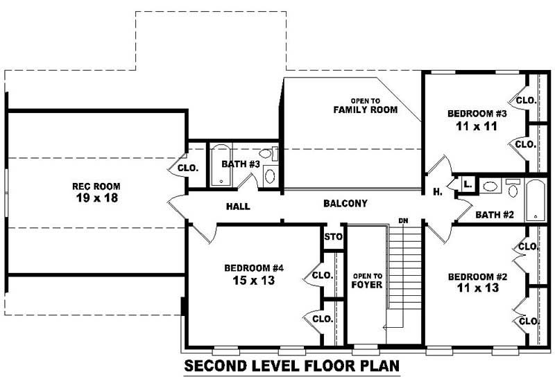 Floor Plan Second Story of Plan #170-2740