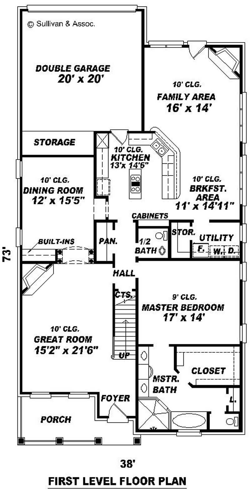 Floor Plan First Story of Traditional Plan #170-2746