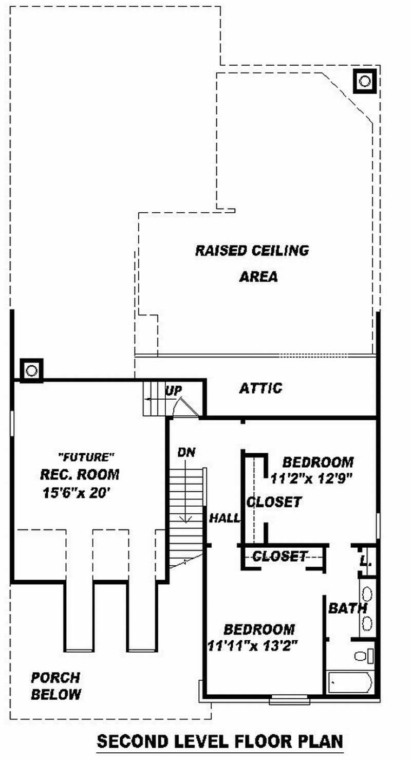 Floor Plan Second Story of Traditional Plan #170-2746