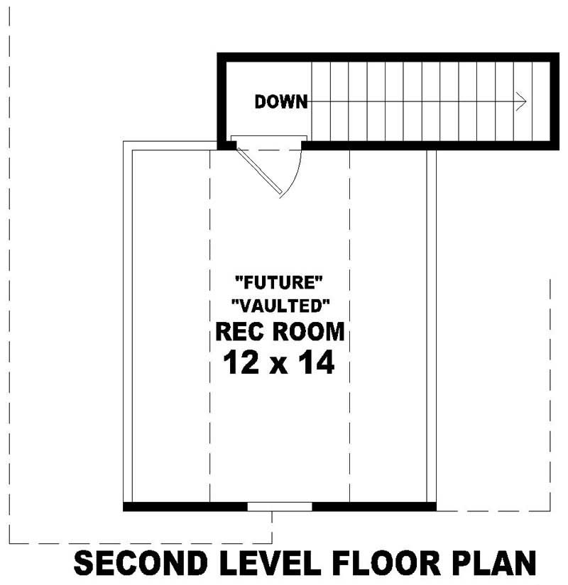Floor Plan Second Story of Small House Plans #170-2764