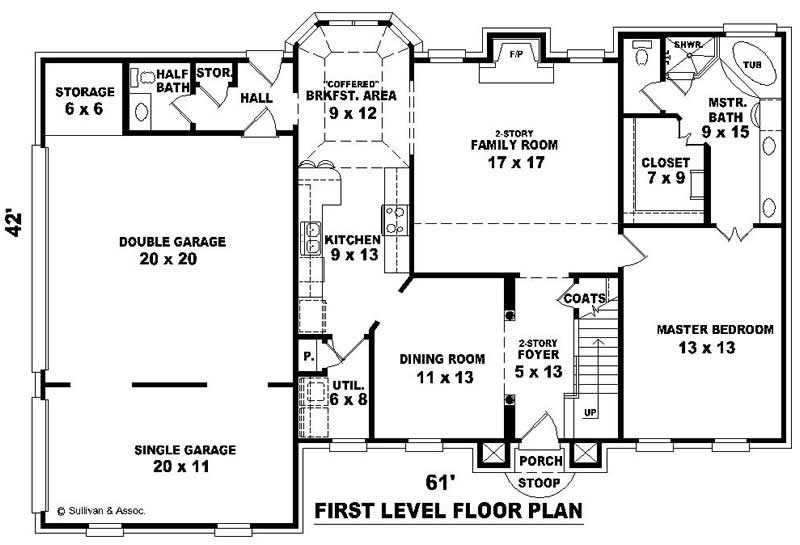 Floor Plan First Story of French Plan #170-2765