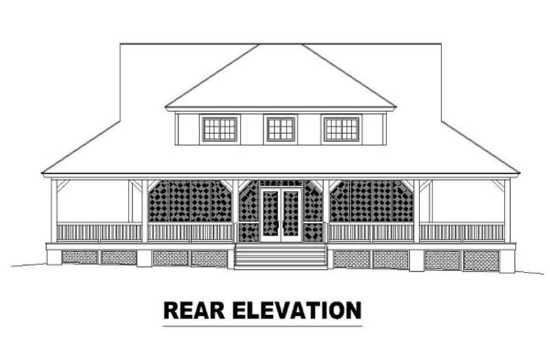 Home Plan Rear Elevation of this 3-Bedroom,2400 Sq Ft Plan -170-2769