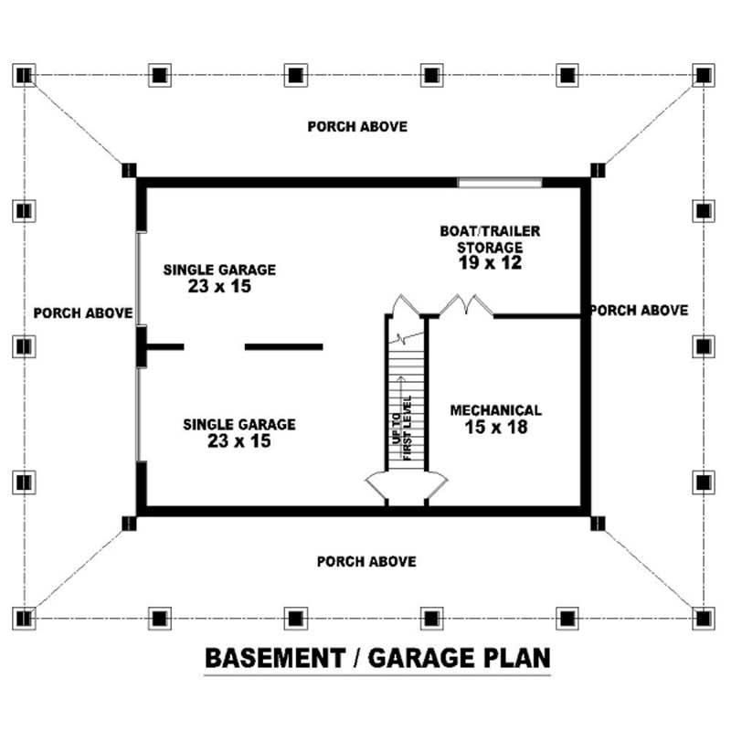 Floor Plan Basement of Country Plan #170-2769