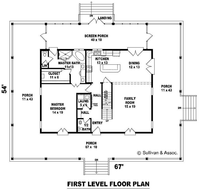 Floor Plan First Story of Country Plan #170-2769