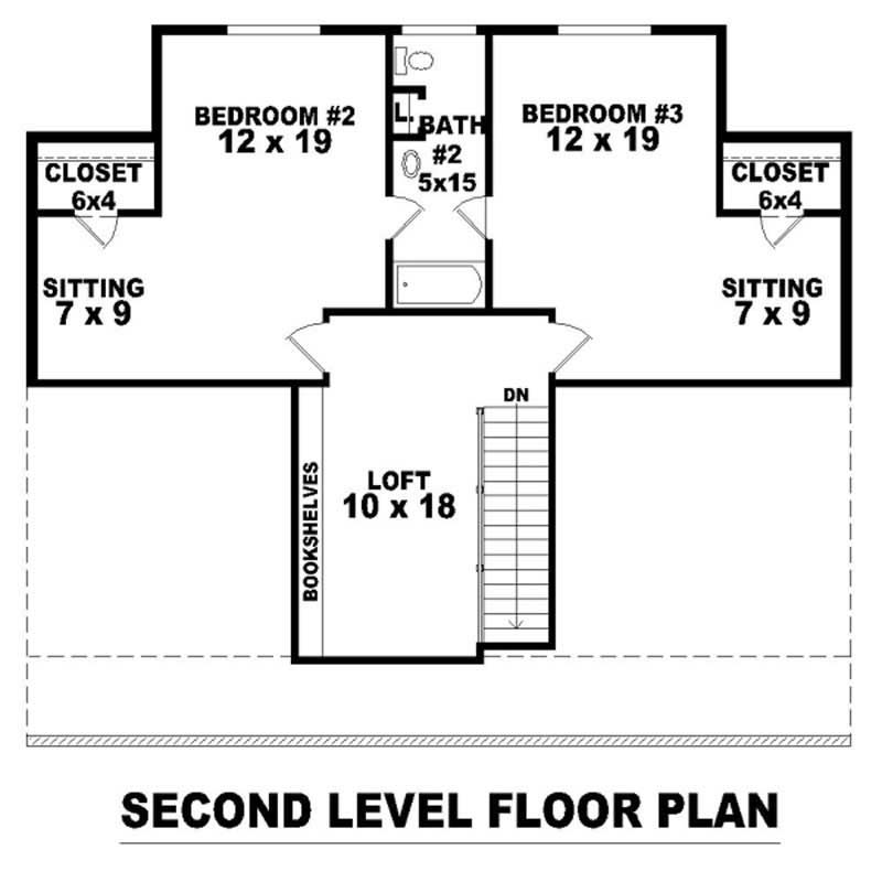 Floor Plan Second Story of Country Plan #170-2769