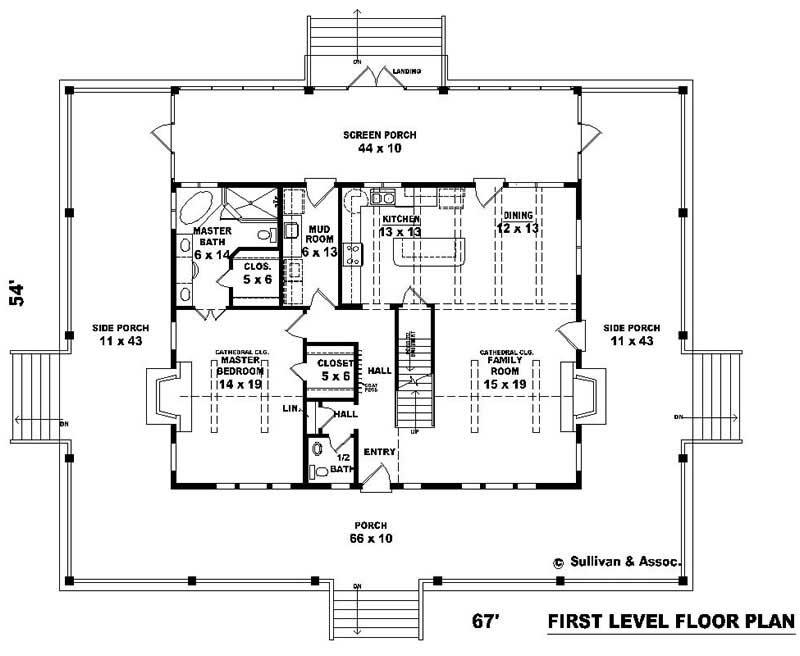 Floor Plan First Story of Country Plan #170-2772