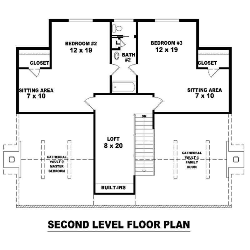 Floor Plan Second Story of Country Plan #170-2772