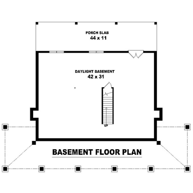 Floor Plan Basement of Country Plan #170-2774