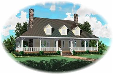 3-Bedroom, 2200 Sq Ft Country House Plan - 170-2776 - Front Exterior
