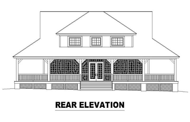 Home Plan Rear Elevation of this 3-Bedroom,2400 Sq Ft Plan -170-2778
