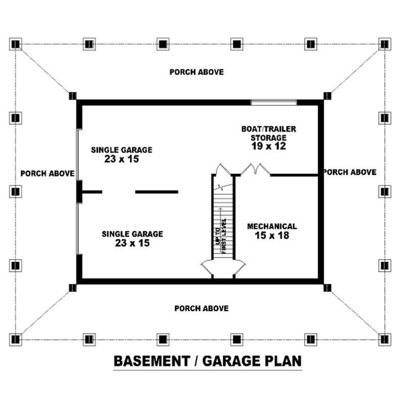 Floor Plan Basement of Country Plan #170-2778