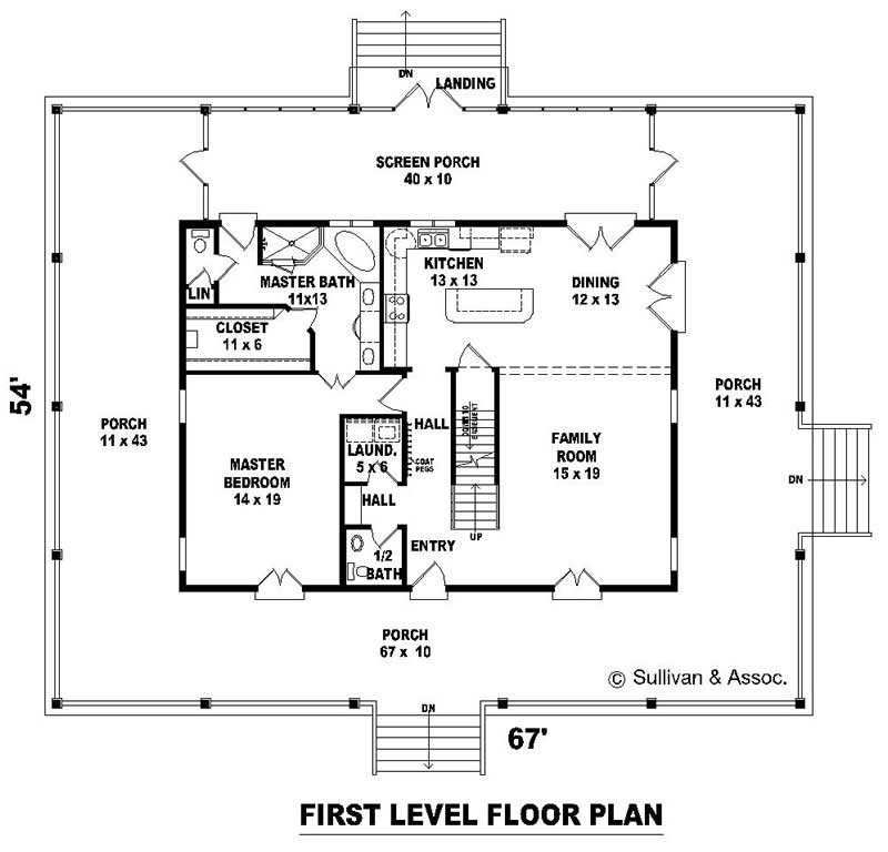 Floor Plan First Story of Country Plan #170-2778