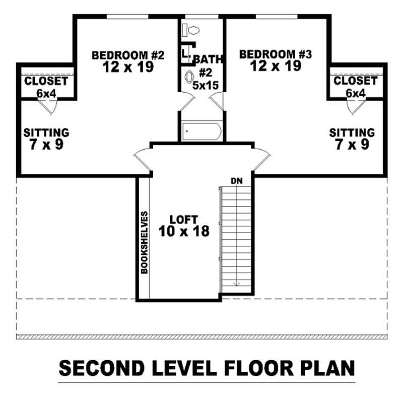 Floor Plan Second Story of Country Plan #170-2778