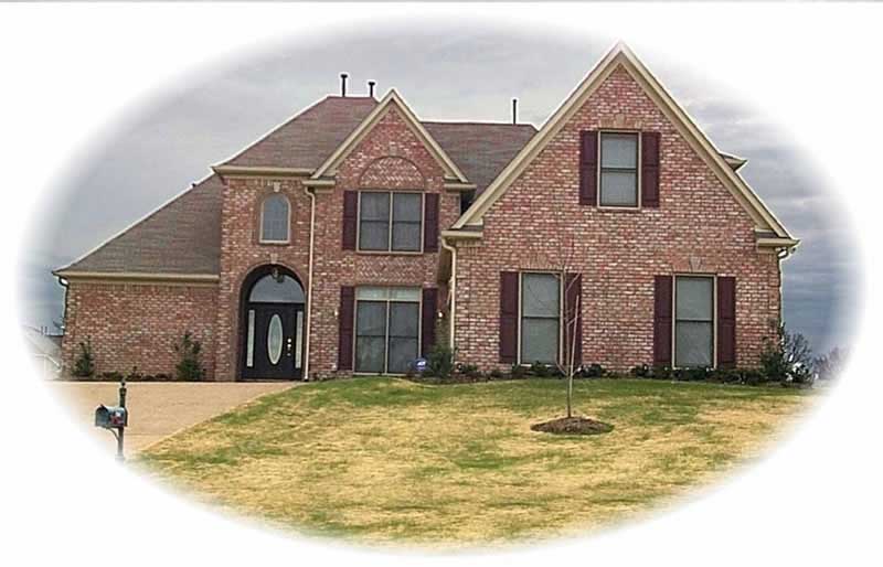 Front view of French home (ThePlanCollection: House Plan #170-2779)