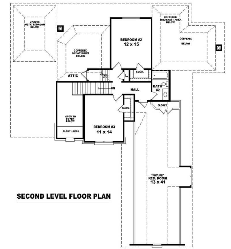 Floor Plan Second Story of French Plan #170-2779