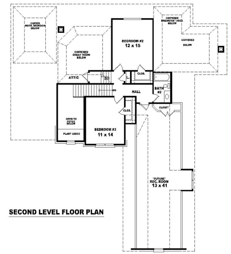 Floor Plan Second Story of French Plan #170-2781