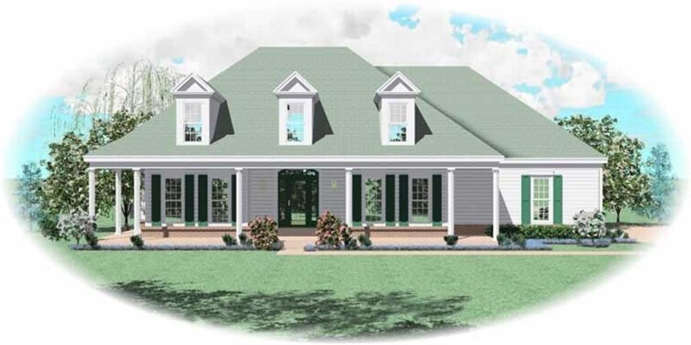 Front view of Country home (ThePlanCollection: House Plan #170-2783)