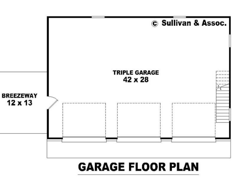 Garage of this 3-Bedroom, 2892 Sq Ft Plan - 170-2784