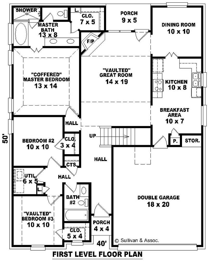 Floor Plan First Story of Small House Plans #170-2788