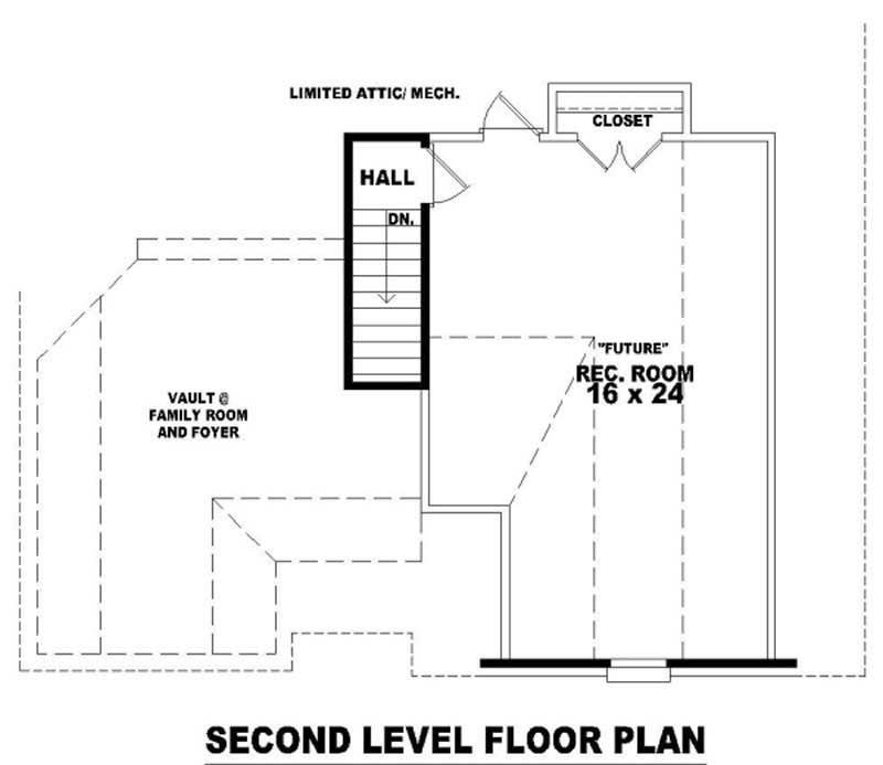Floor Plan Second Story of French Plan #170-2793