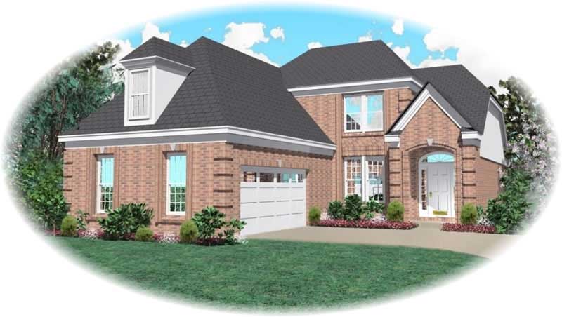 Front view of Traditional home (ThePlanCollection: House Plan #170-2797)