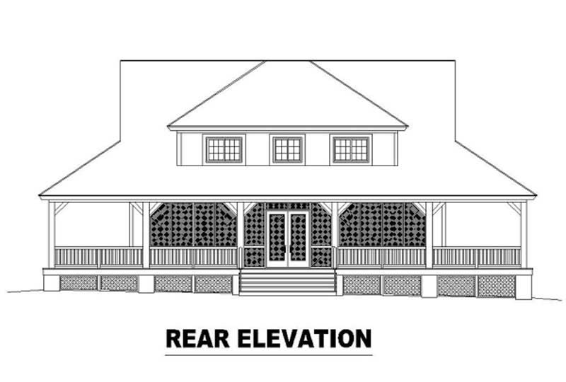 Home Plan Rear Elevation of this 3-Bedroom,2400 Sq Ft Plan -170-2800