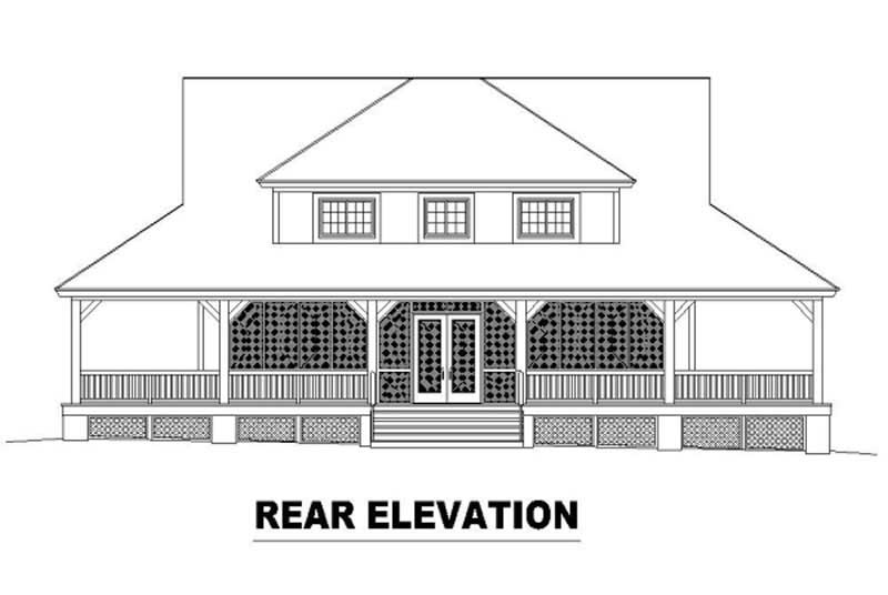 Home Plan Rear Elevation of this 3-Bedroom,2400 Sq Ft Plan -170-2801