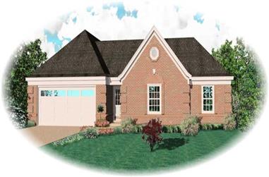 3-Bedroom, 1501 Sq Ft French House Plan - 170-2822 - Front Exterior