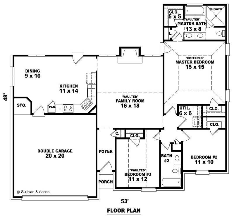 Floor Plan First Story of French Plan #170-2822