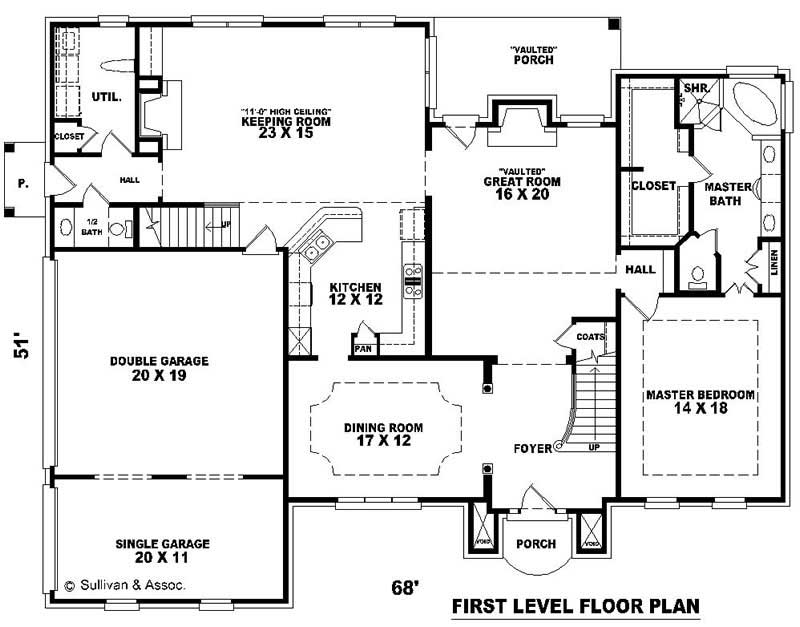Floor Plan Second Story of French Plan #170-2824