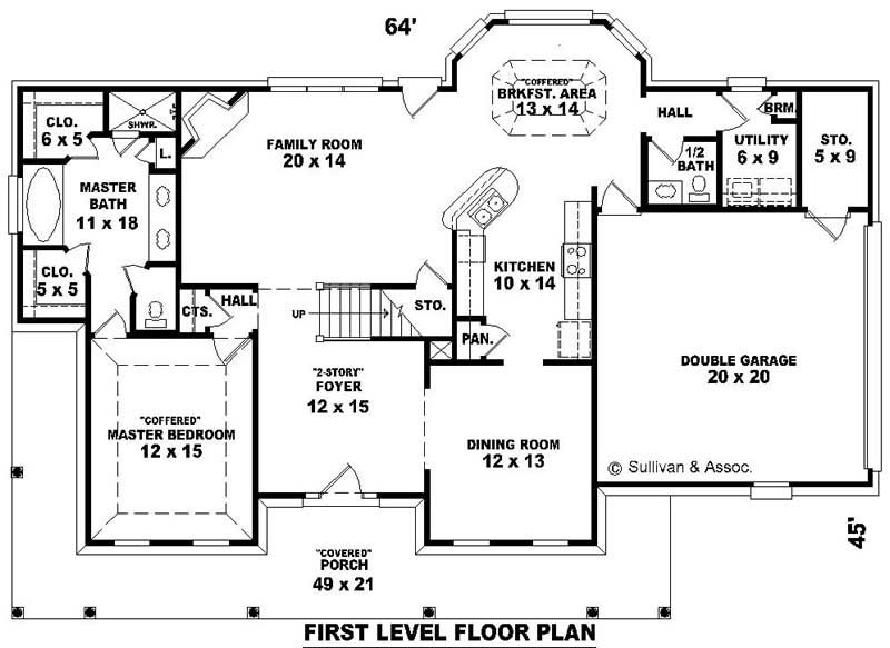 Floor Plan First Story of Country Plan #170-2826