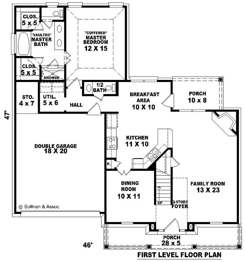 Floor Plan First Story of Country Plan #170-2827