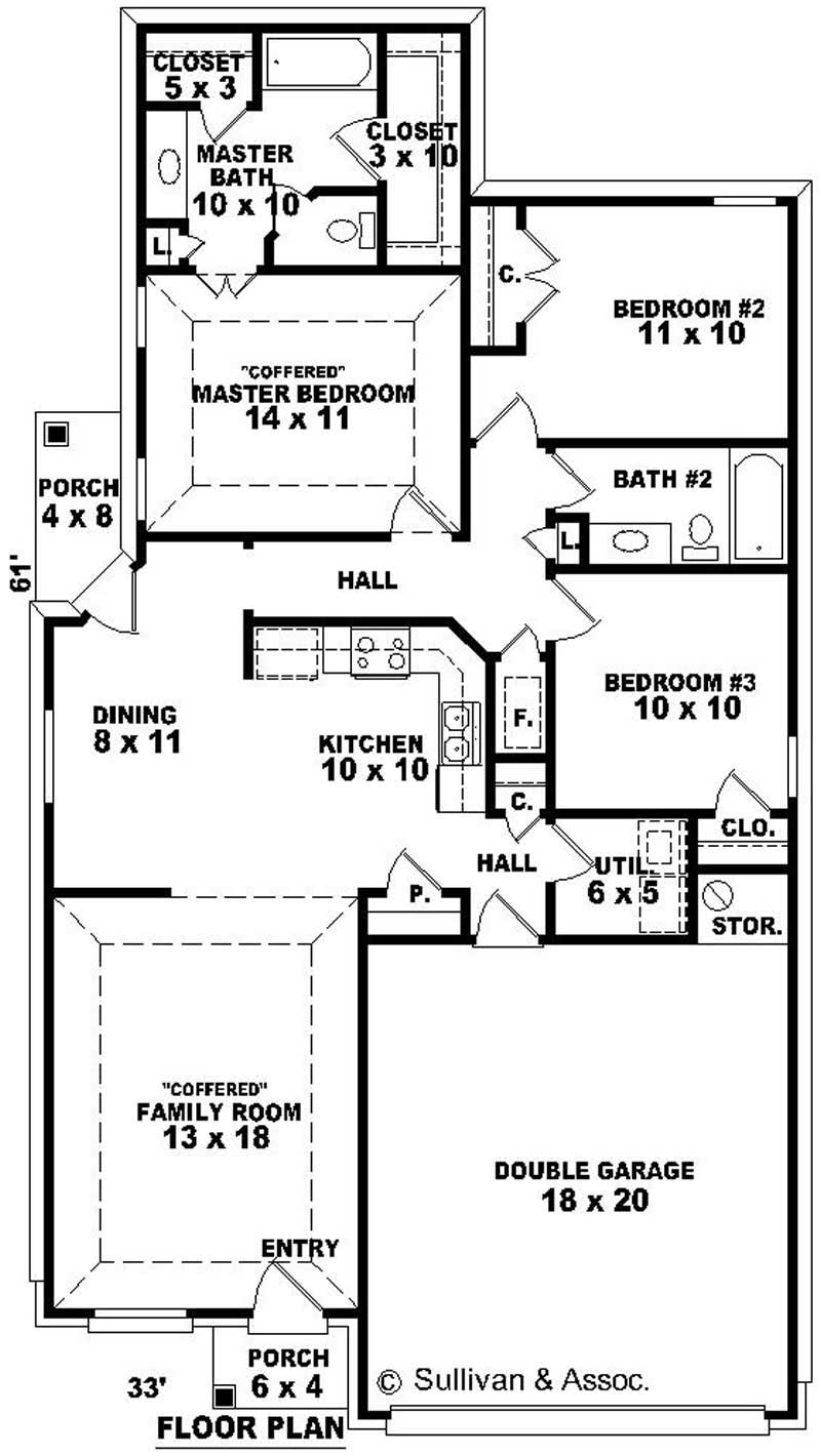 Floor Plan First Story of Country Plan #170-2830