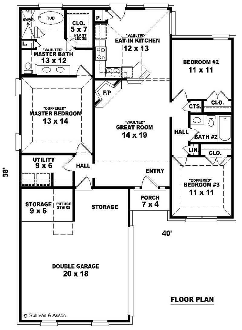Floor Plan First Story of French Plan #170-2832