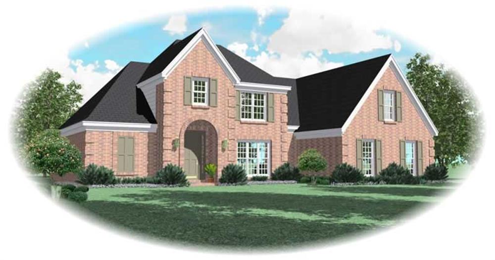 Front view of Country home (ThePlanCollection: House Plan #170-2837)
