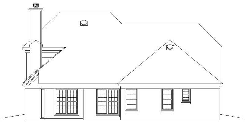 Home Plan Rear Elevation of this 3-Bedroom,1943 Sq Ft Plan -170-2840
