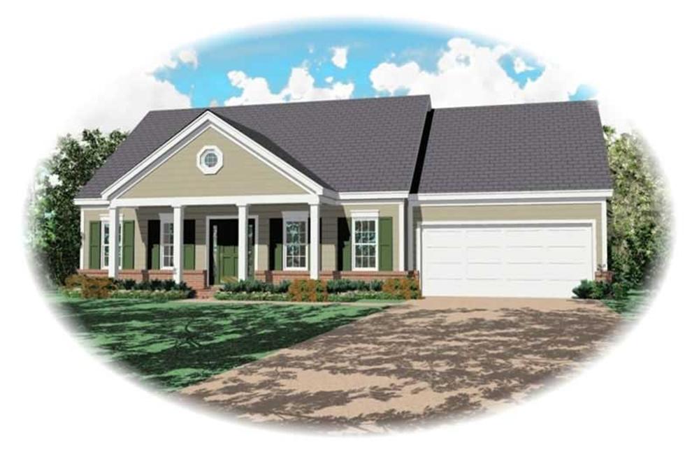 Front view of Traditional home (ThePlanCollection: House Plan #170-2845)