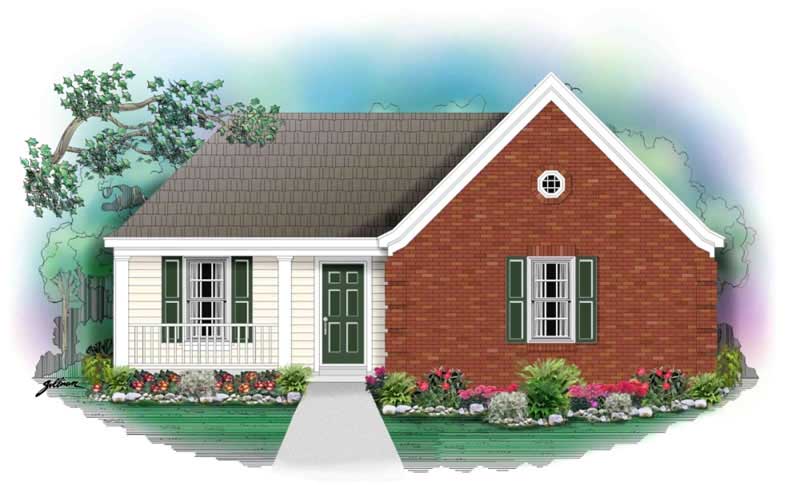 Front view of Small House Plans home (ThePlanCollection: House Plan #170-2846)