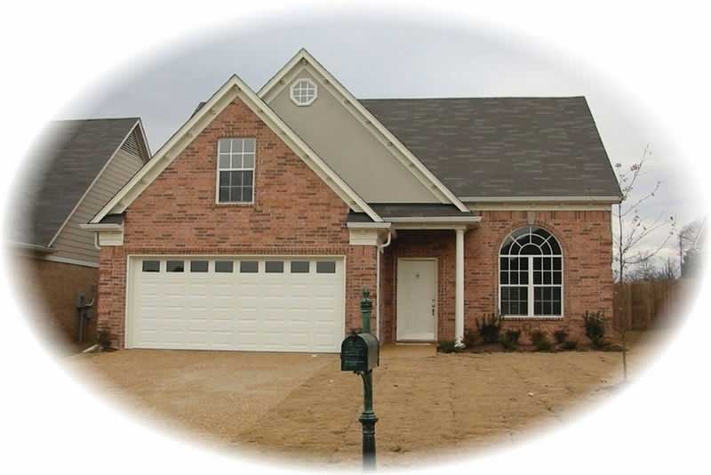 Front view of French home (ThePlanCollection: House Plan #170-2848)