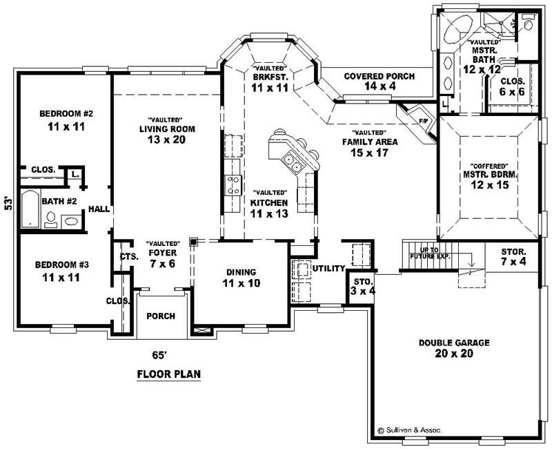 Floor Plan First Story of French Plan #170-2859