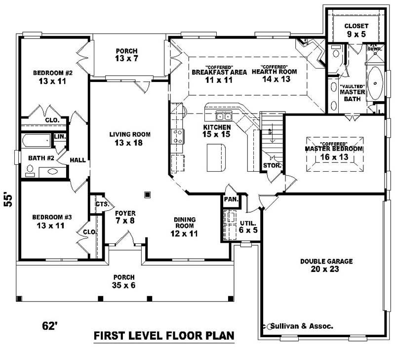 Floor Plan First Story of Country Plan #170-2860