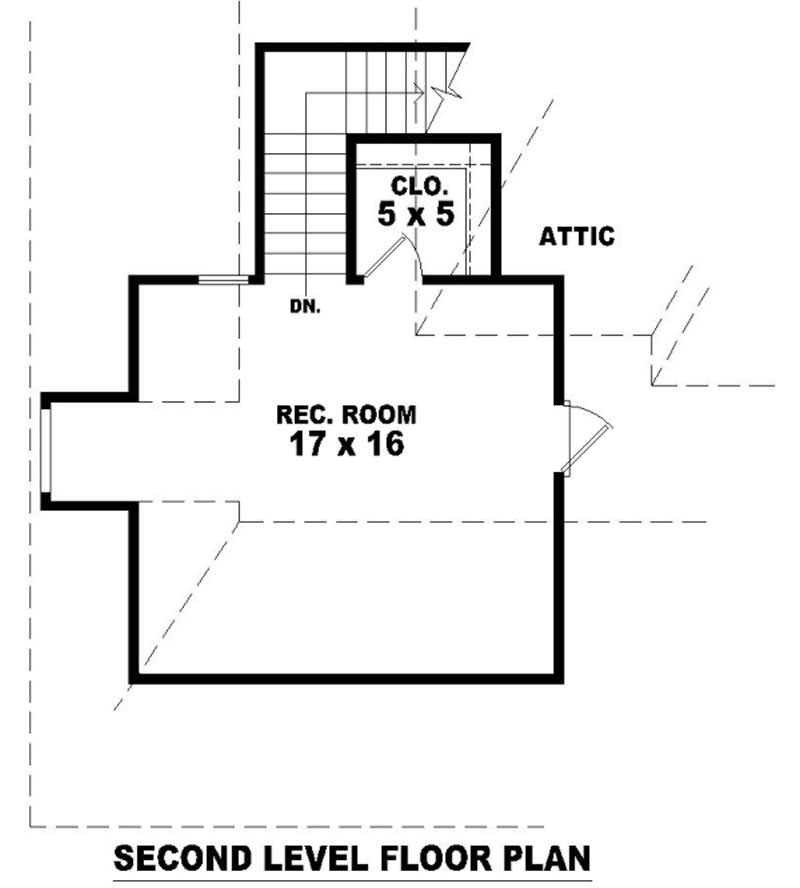 Floor Plan Second Story of French Plan #170-2869