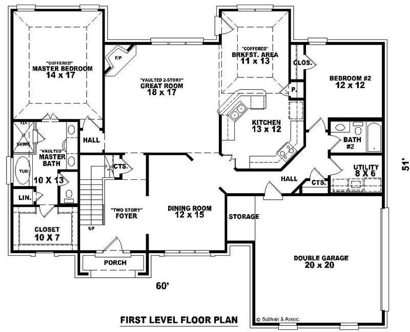 Floor Plan First Story of French Plan #170-2873