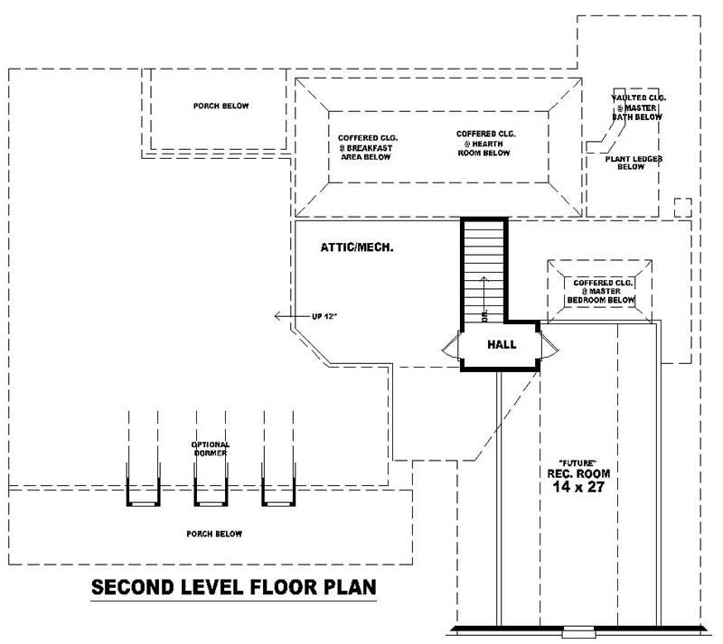 Floor Plan Second Story of Country Plan #170-2874